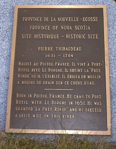 Pré Ronde Creek, Thibodeaux monument, next to millstone