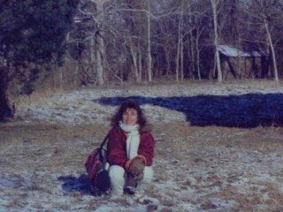 Visiting the farm in the winter 1989 snow